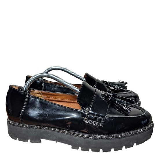 Franco Sarto Shoes - Franco Sarto Brody Patent Faux Leather Platform Tassel Loafers Women's size 7.5